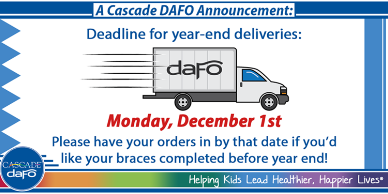 Announcing our End of the Year Deadline and Holiday Dates.